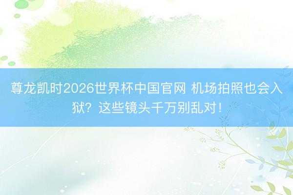 尊龙凯时2026世界杯中国官网 机场拍照也会入狱？这些镜头千万别乱对！