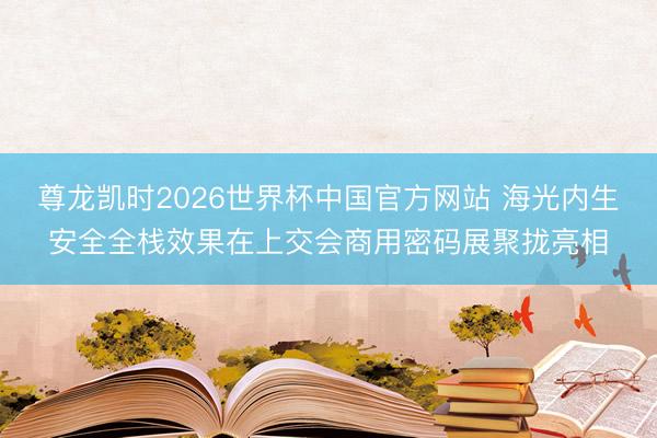 尊龙凯时2026世界杯中国官方网站 海光内生安全全栈效果在上交会商用密码展聚拢亮相