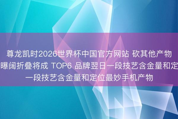 尊龙凯时2026世界杯中国官方网站 砍其他产物预算也要作念：曝阔折叠将成 TOP6 品牌翌日一段技艺含金量和定位最妙手机产物