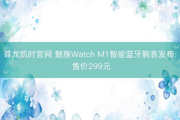 尊龙凯时官网 魅族Watch M1智能蓝牙腕表发布: 售价299元