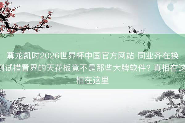 尊龙凯时2026世界杯中国官方网站 同业齐在换! 测试措置界的天花板竟不是那些大牌软件? 真相在这里