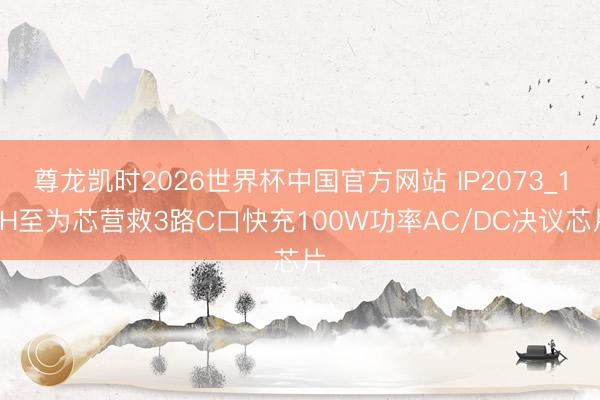 尊龙凯时2026世界杯中国官方网站 IP2073_13H至为芯营救3路C口快充100W功率AC/DC决议芯片